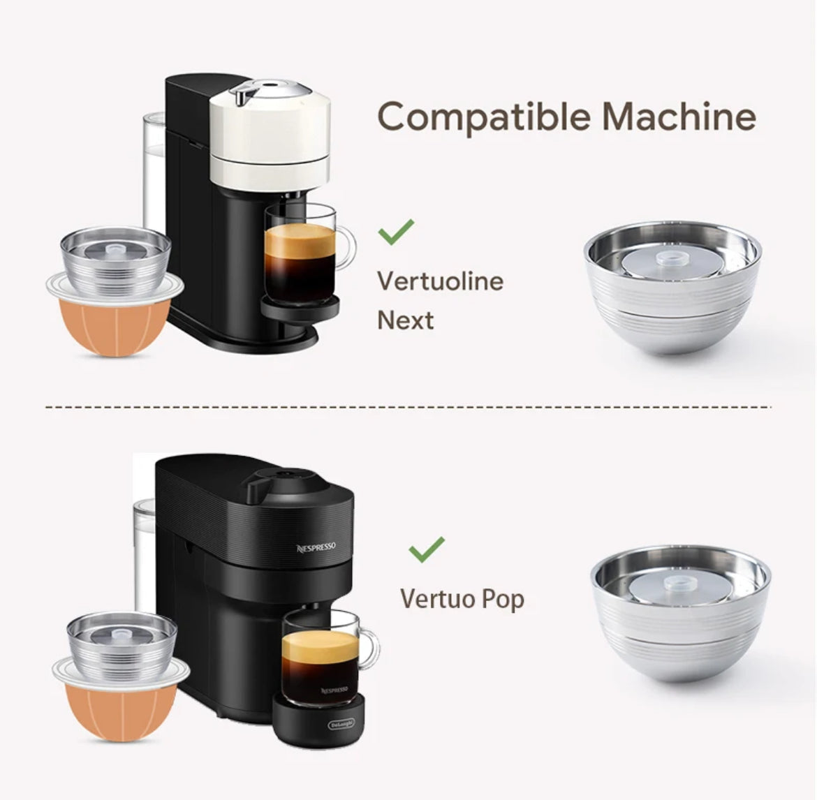 Reusable Nespresso Pods Stainless Steel Vertuo Next Pop