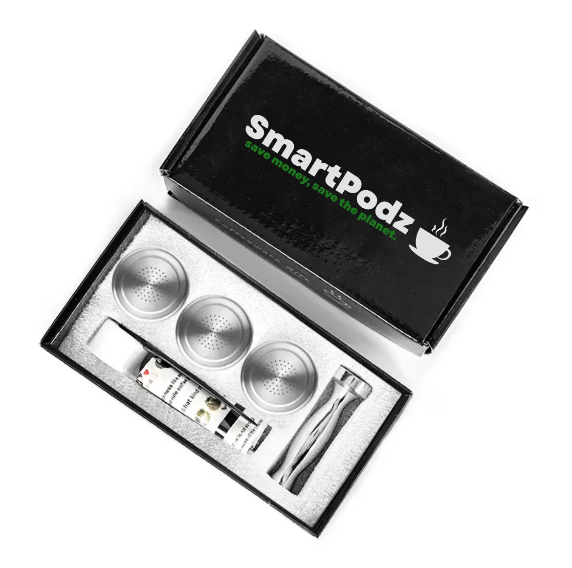 The Original Starter Pack - Refillable Nespresso Original Pods Ethical Coffee Capsules with Holder Stainless Steel