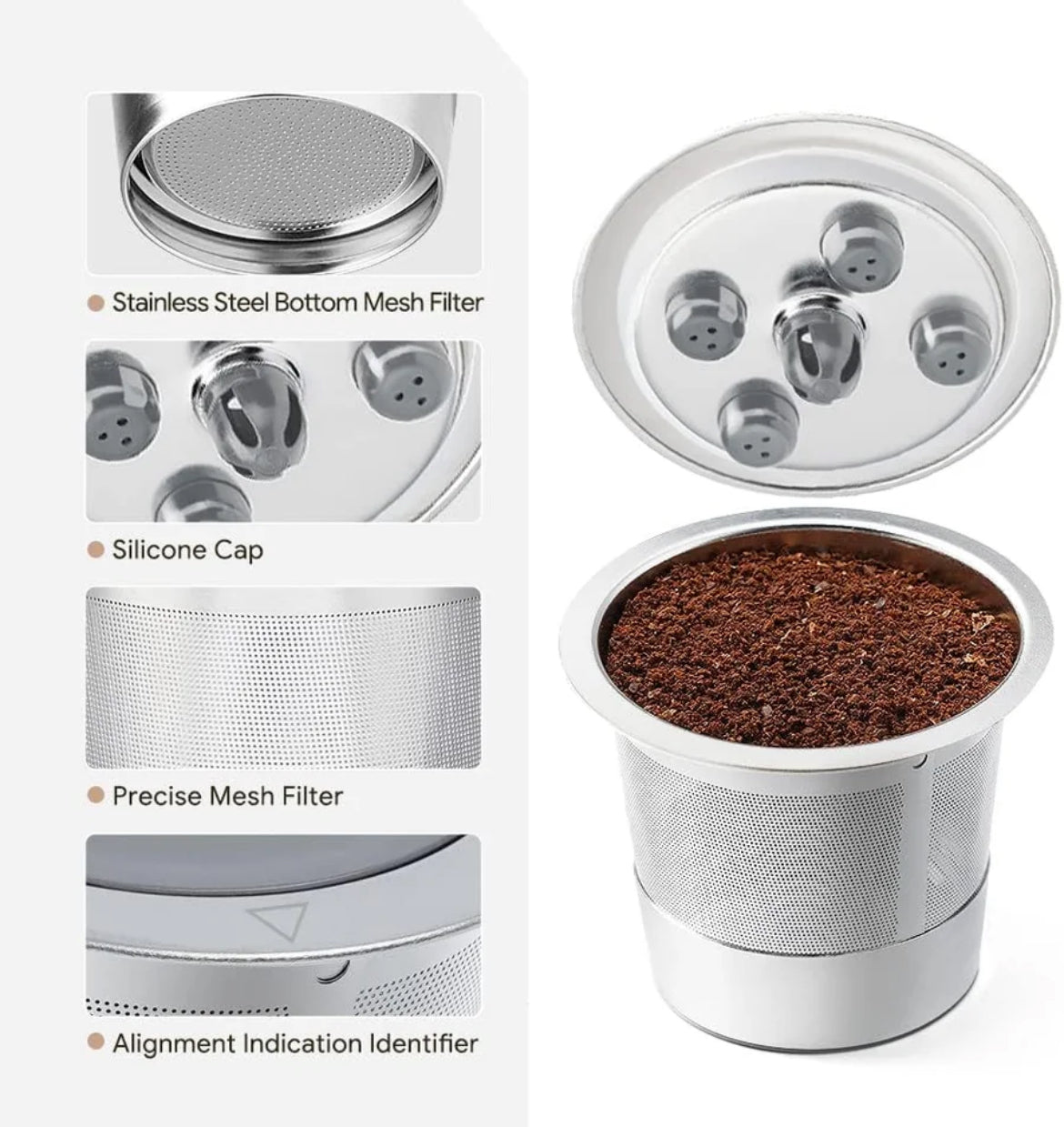 Refillable K Cups Stainless Steel Reusable Keurig Pods Eco-Friendly K-supreme Plus