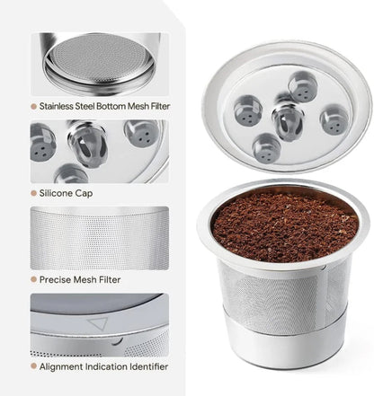 Refillable K Cups Stainless Steel Reusable Keurig Pods Eco-Friendly K-supreme Plus