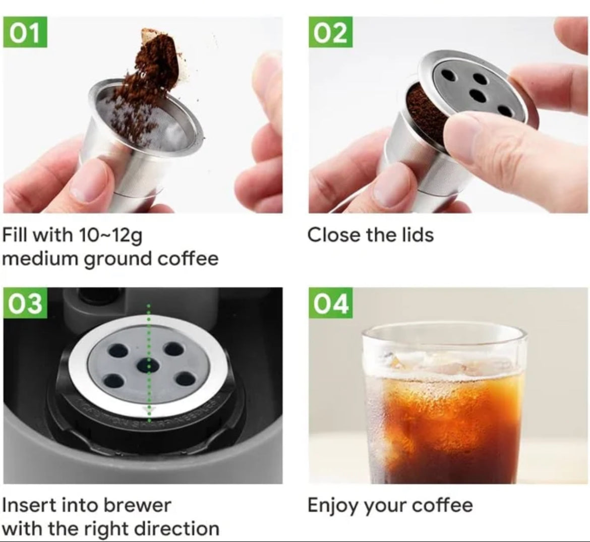 Refillable K Cups Stainless Steel Reusable Keurig Pods Eco-Friendly K-supreme Plus