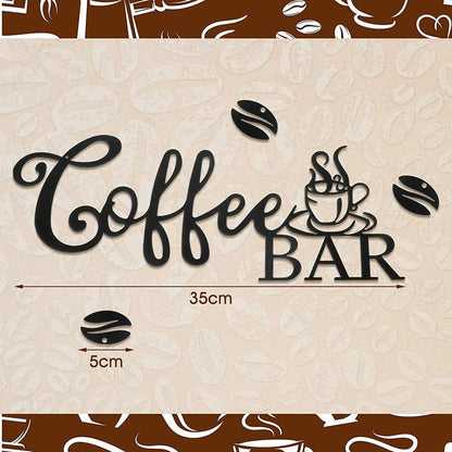 Metal Coffee Bar Sign Hanging Wall Decor Coffee Station for Home