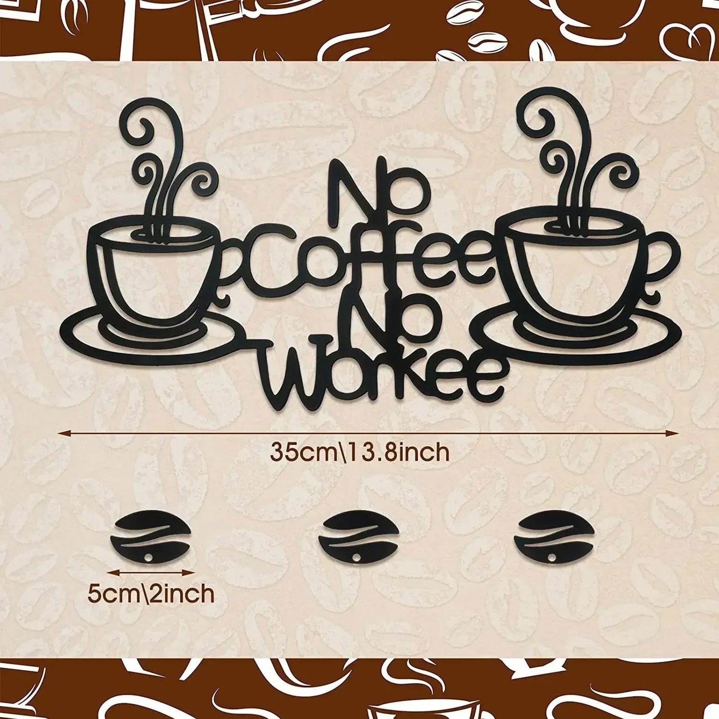 Metal Coffee Bar Sign Hanging Wall Decor Coffee Station for Home