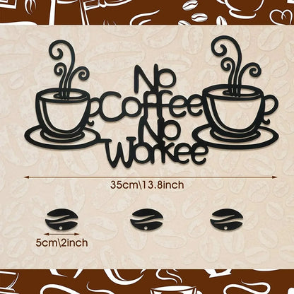 Metal Coffee Bar Sign Hanging Wall Decor Coffee Station for Home