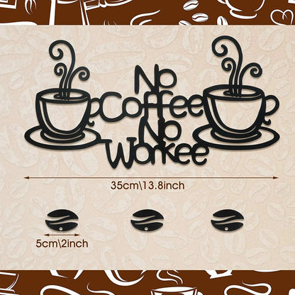 Metal Coffee Bar Sign Hanging Wall Decor Coffee Station for Home