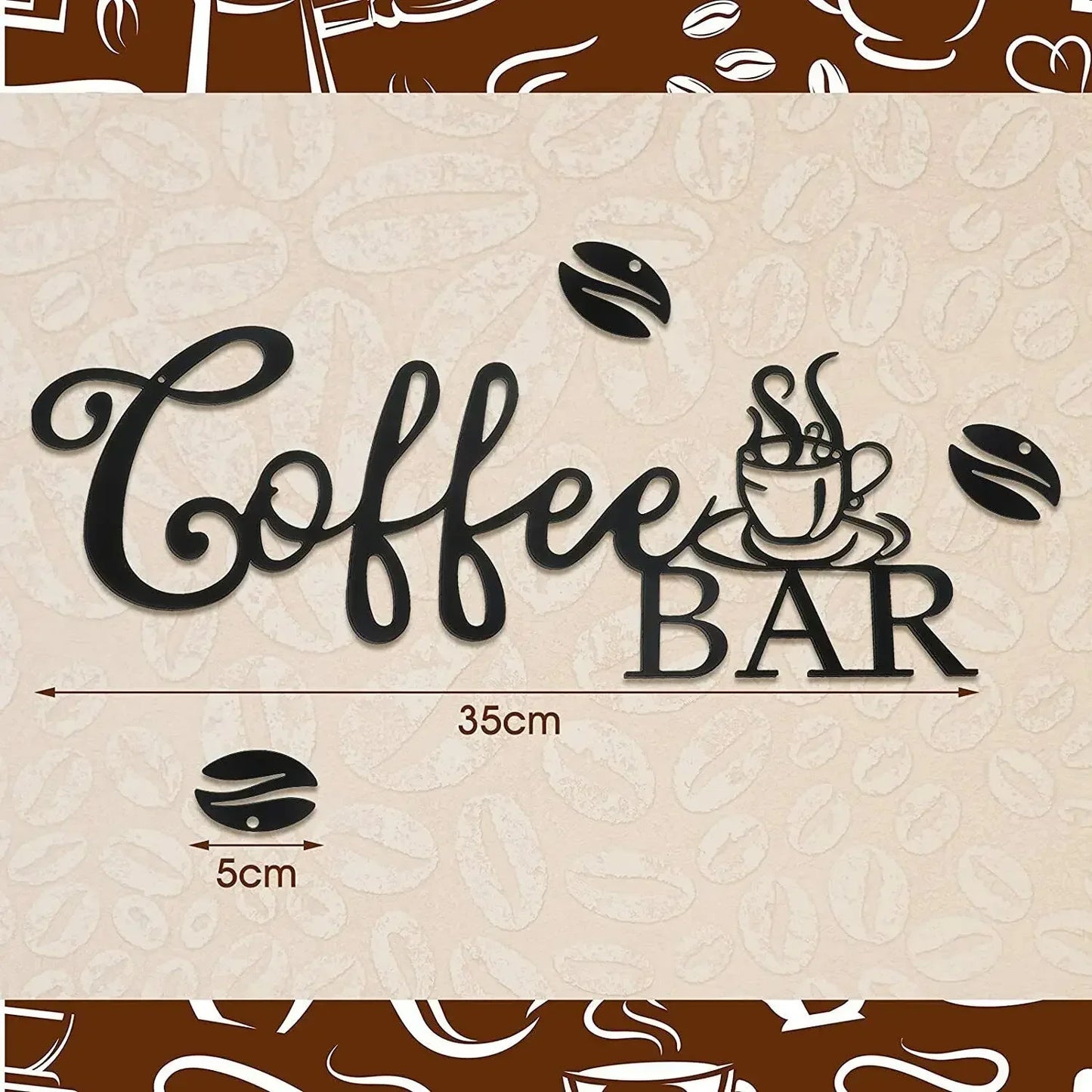 Metal Coffee Bar Sign Hanging Wall Decor Coffee Station for Home