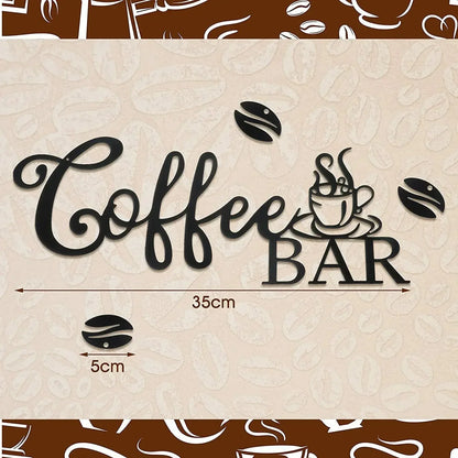 Metal Coffee Bar Sign Hanging Wall Decor Coffee Station for Home