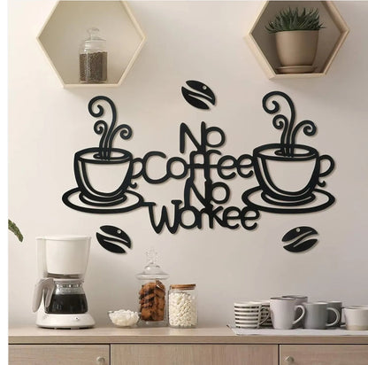 Metal Coffee Bar Sign Hanging Wall Decor Coffee Station for Home