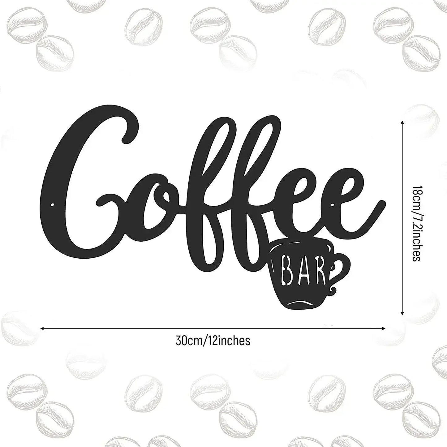 Metal Coffee Bar Sign Hanging Wall Decor Coffee Station for Home