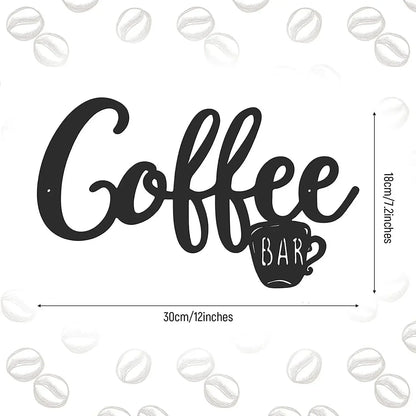 Metal Coffee Bar Sign Hanging Wall Decor Coffee Station for Home